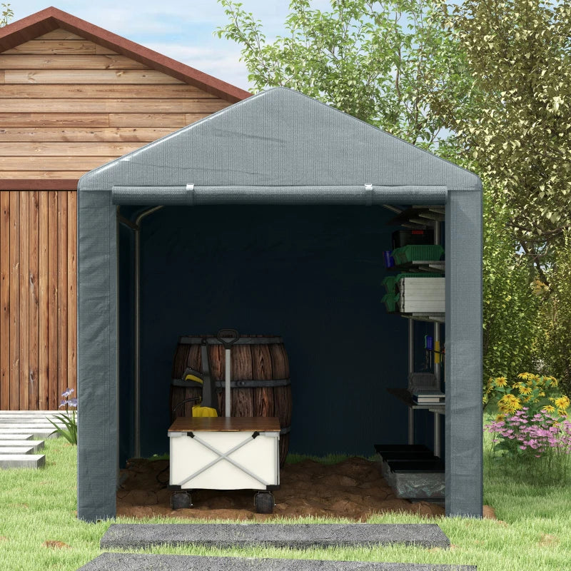 Outsunny 1.6 x 2.2m Garden Storage Shed Tent, with Accessories - Dark Grey