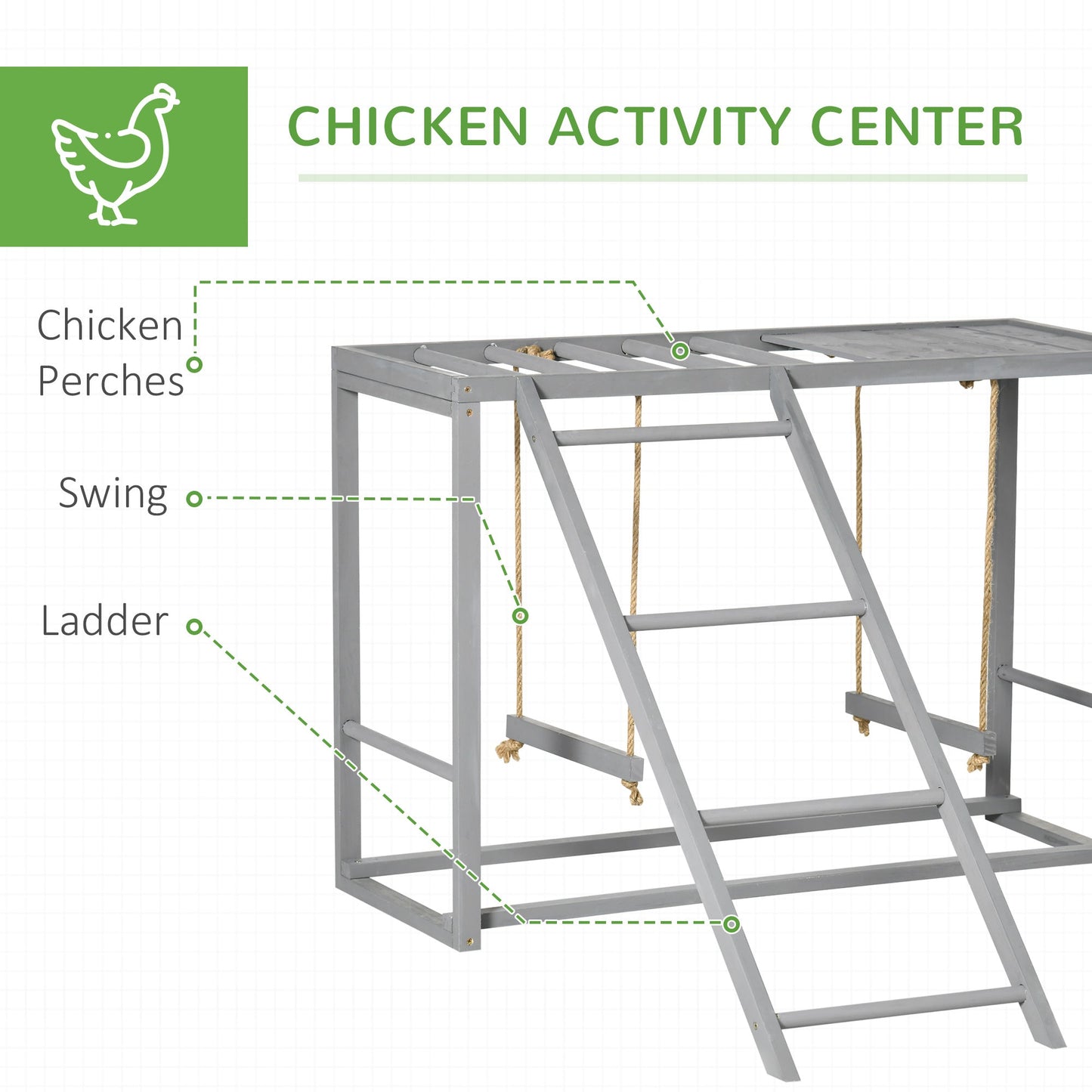 PawHut Walk In Chicken Run مع رف وغطاء لأنشطة الدجاج، 3 × 4 × 2 م