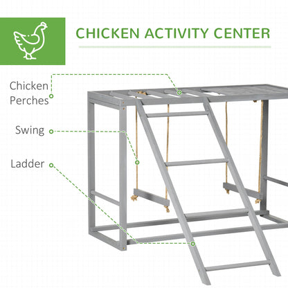 PawHut Walk In Chicken Run with Chicken Activity Shelf and Cover, 3 x 4 x 2m