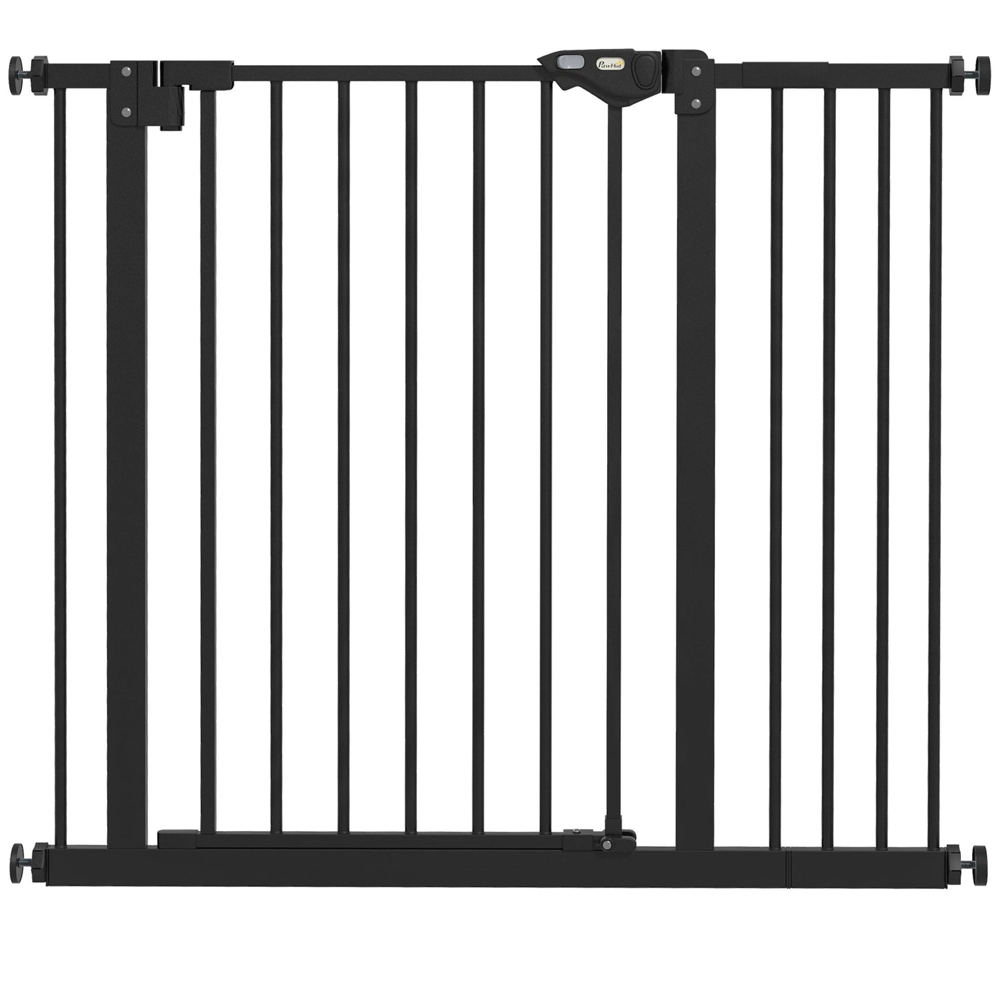 PawHut Adjustable Safety Gate w/ One Extensions, Four Adjustable Screws, Black