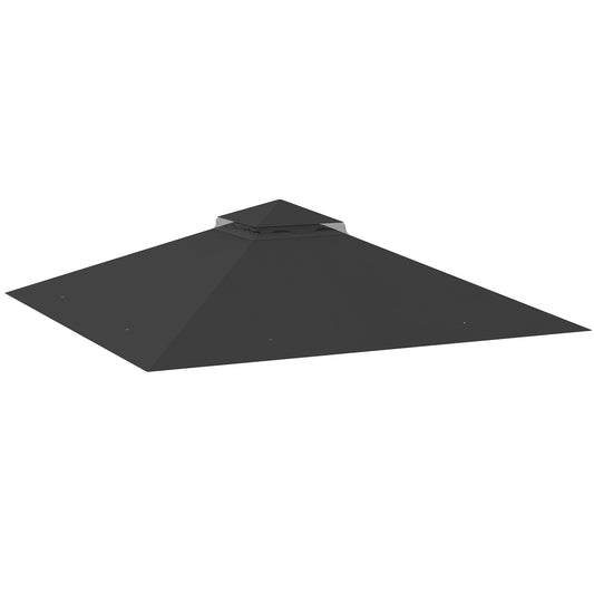 Zadaszenie altany Outsunny 3x3(m), dwupoziomowe, do ogrodu, na patio, na zewnątrz, czarne (TYLKO GÓRA)