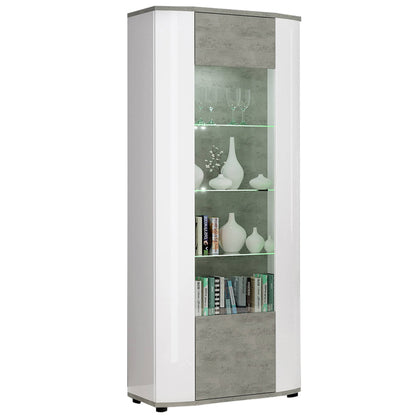 Rondo 10 Tall Display Cabinet 70cm [Concrete Grey]