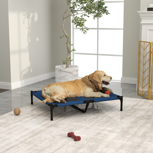 PawHut Raised Dog Bed Cat Elevated Lifted Puppy Pet Elevated Cot Portable Camping Basket √¢‚Ç¨‚Äú Blue (Large)