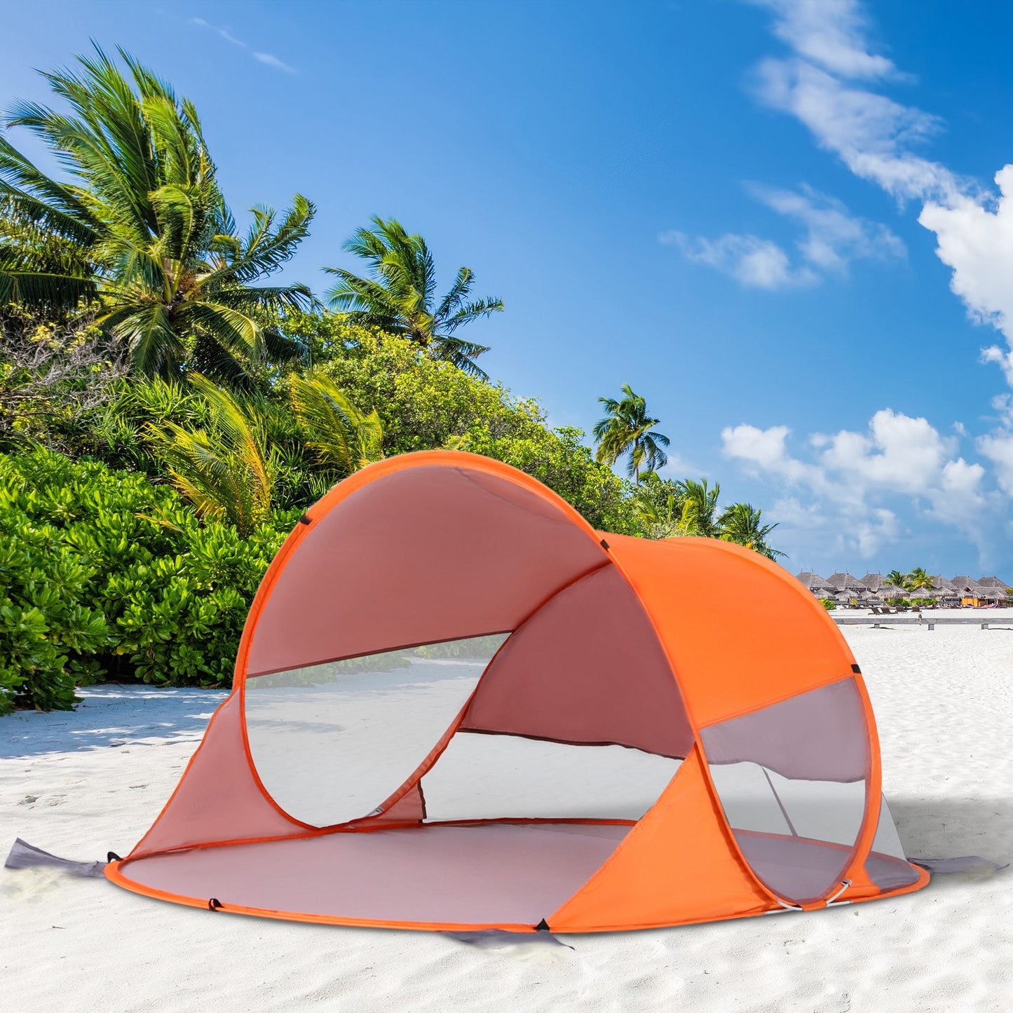 Outsunny Fibreglass Frame 2 Person Pop-Up Lekki namiot kempingowy pomarańczowy