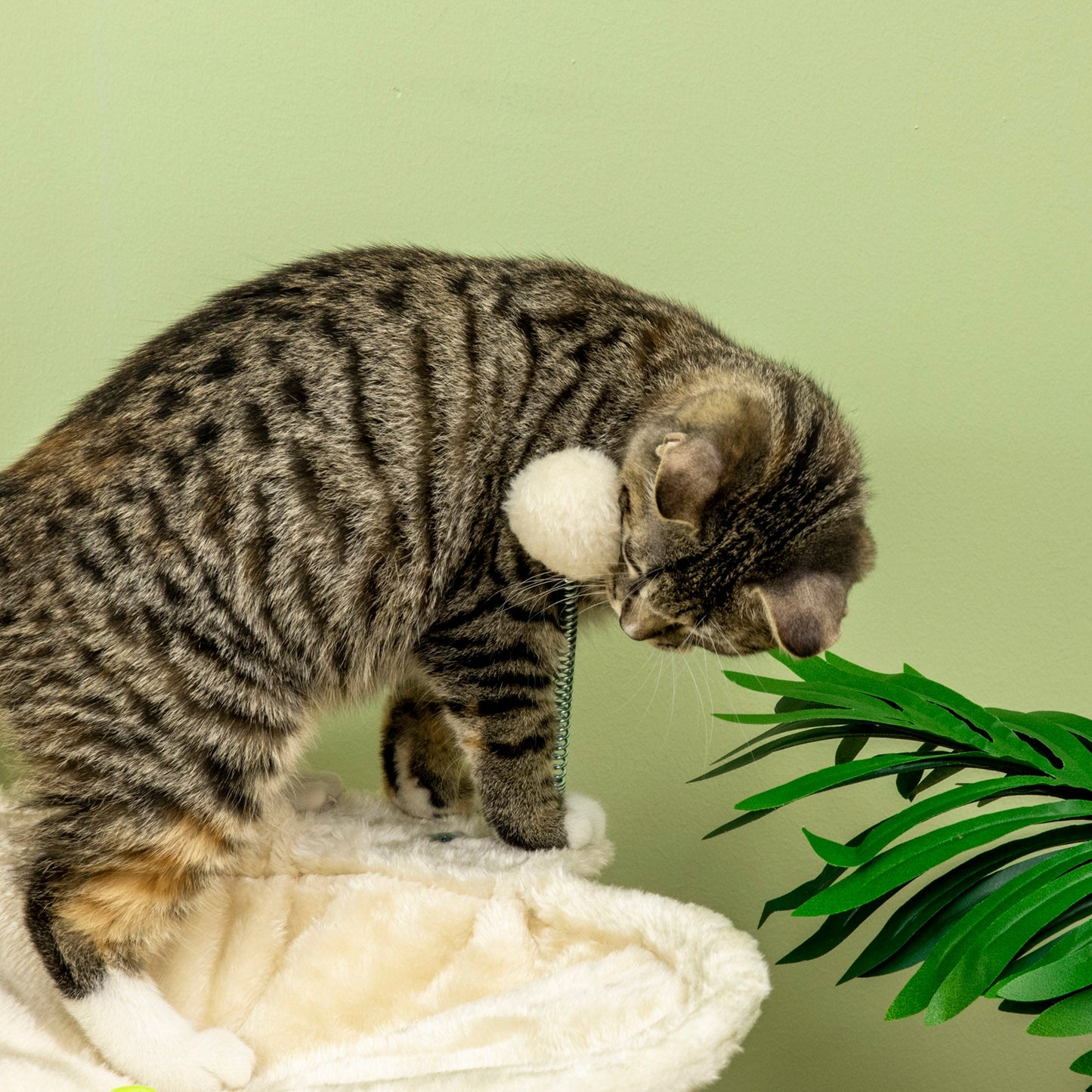 PawHut Cat Tree, with Scratching Posts, Hammock, Toy Ball - Beige