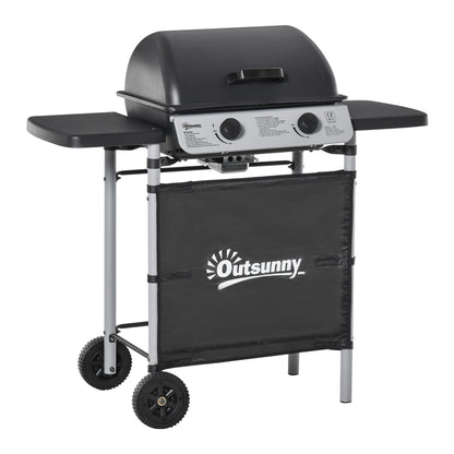Outsunny 2 x 2.8kW Burner Gas BBQ - Grey