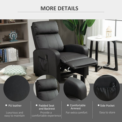 Recliner Sofa Chair PU Leather Massage Armchair w/ Footrest and Remote Control For Living Room, Bedroom, Home Theater