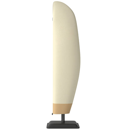 Outsunny Parasol Cover, 600D Oxford Cantilever Umbrella Cover Fit for 2-4m Parasol, Banana Umbrella Protector with Zipper for Outdoor Garden, Patio, White