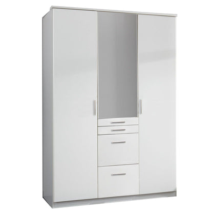 Acorn 3 Door 4 Drawer Mirrored Wardrobe - Oak or White