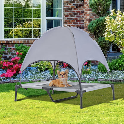 PawHut 61 cm Elevated Pet Bed Dog Foldable Cot Tent Canopy Instant Shelter Outdoor