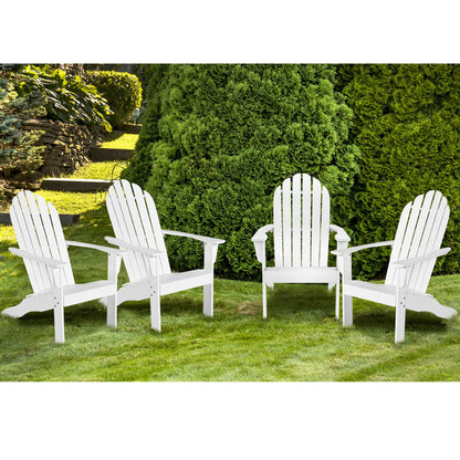Acacia Wood Adirondack Lounger Chair Set of 2 with Slatted Seating