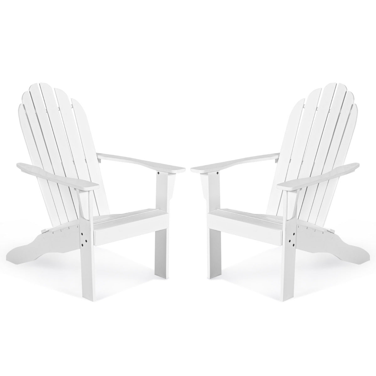 Acacia Wood Adirondack Lounger Chair Set of 2 with Slatted Seating