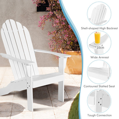 Acacia Wood Adirondack Lounger Chair Set of 2 with Slatted Seating