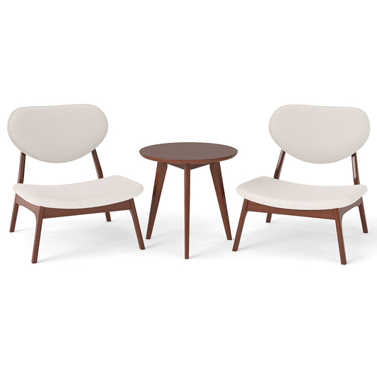 Accent Chairs Set of 2 with Side Table for Bedroom Waiting Room-Beige