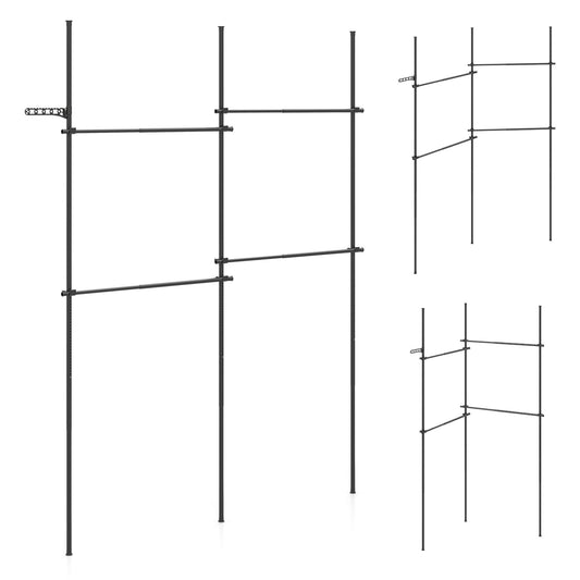 Adjustable Floor to Ceiling Clothes Rack in Black