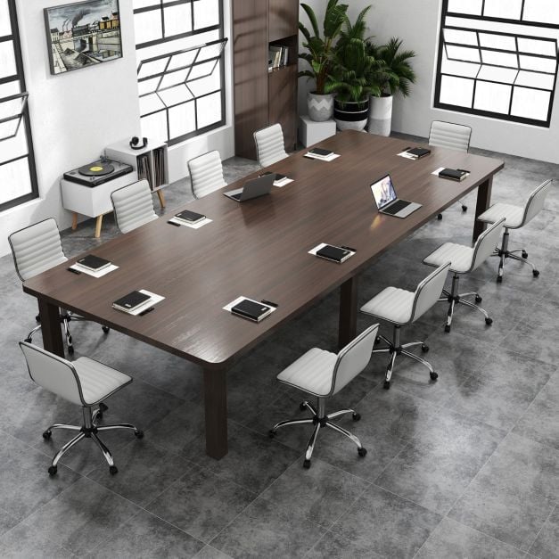 Adjustable Office Chair with Swivel Seat and Universal Wheels-White