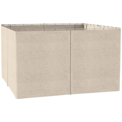 Outsunny 4-pak wymiennych zasłon do altany, panel prywatności do większości 3 x 4 m, zadaszenia pawilonu, osłon zewnętrznych, ścian bocznych, akcesoriów beżowych