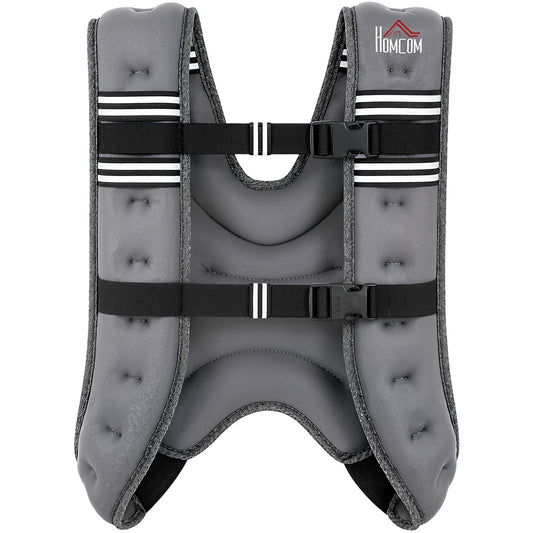 HOMCOM 8KG Weighted Vest, Running Weight Vest with Adjustable Strap, Convenient Pocket and Reflective Strips for Men and Women