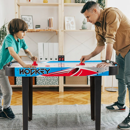 Air Hockey Table with LED Scoreboard and Powerful 12V Motor-Blue