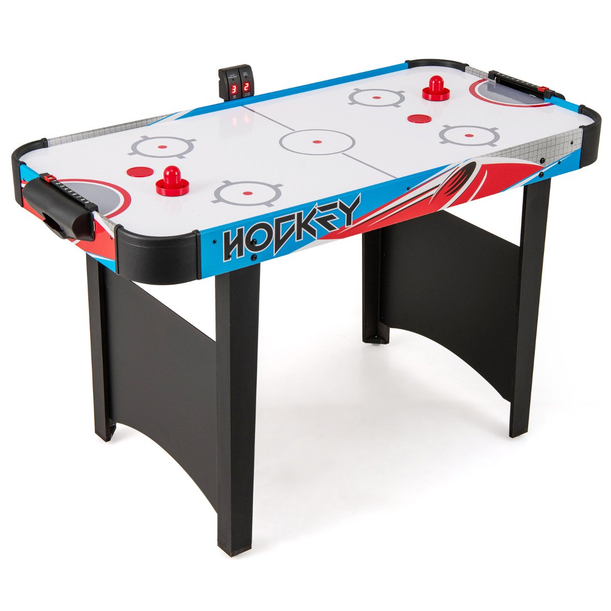 Air Hockey Table with LED Scoreboard and Powerful 12V Motor-Blue