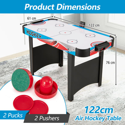 Air Hockey Table with LED Scoreboard and Powerful 12V Motor-Blue