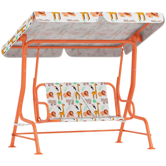 AIYAPLAY Kids Porch Swing in Orange