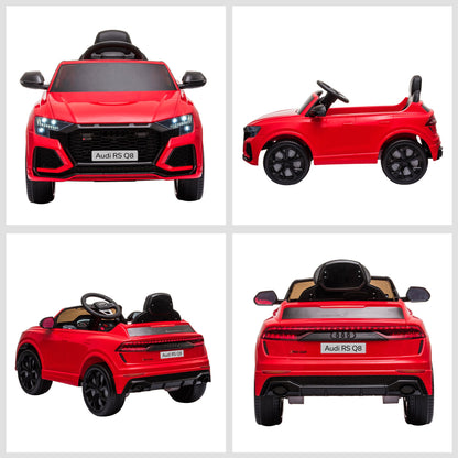 HOMCOM Audi RS Q8 Licensed 6V Kids Electric Ride On Car Toy Car with Remote Control Music Lights USB MP3 for 3-5 Years Old Red