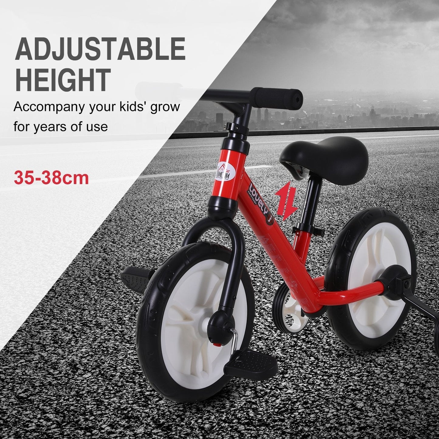 Toddlers Removable Stabiliser Balance Bike Red