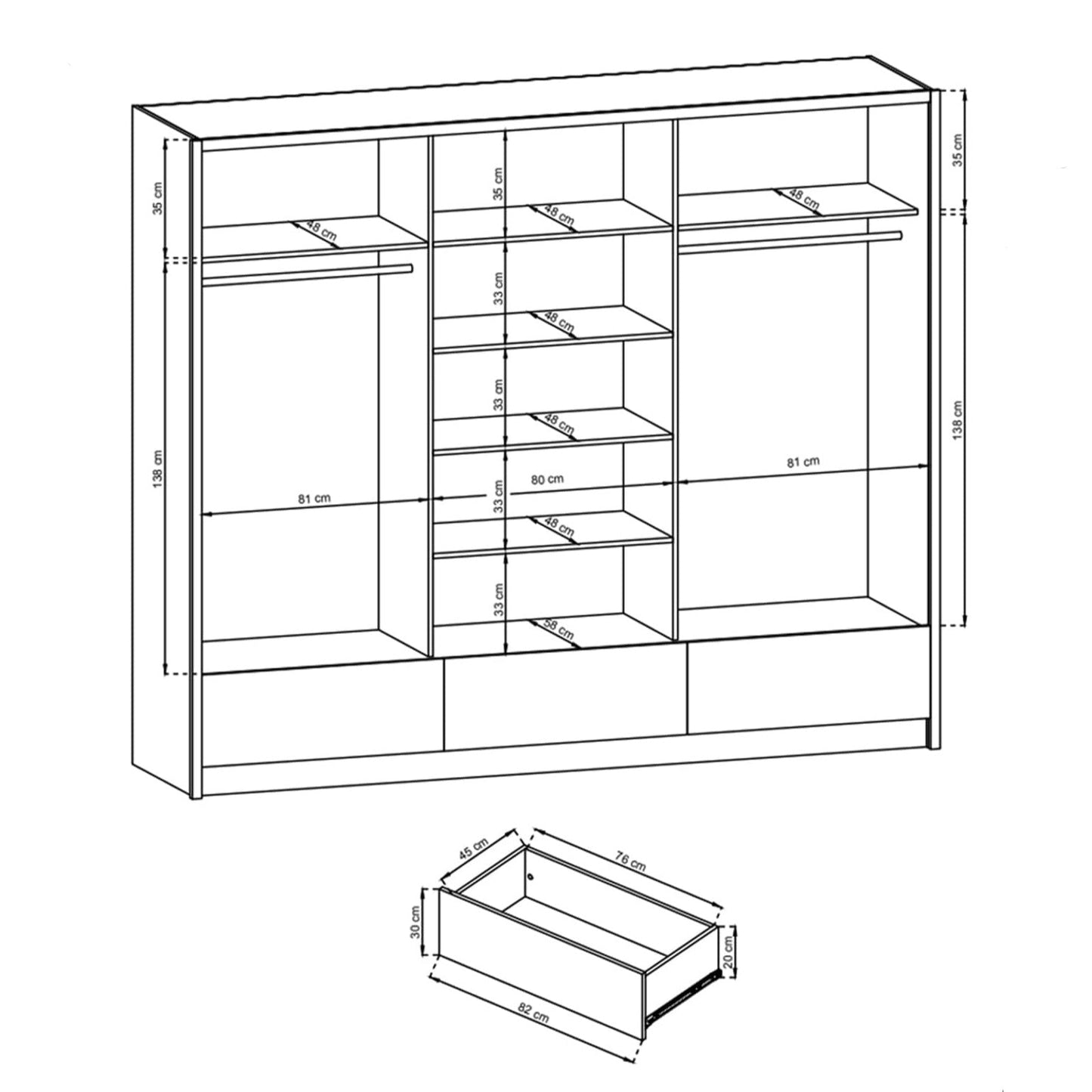 Aria I Sliding Door Wardrobe 254cm