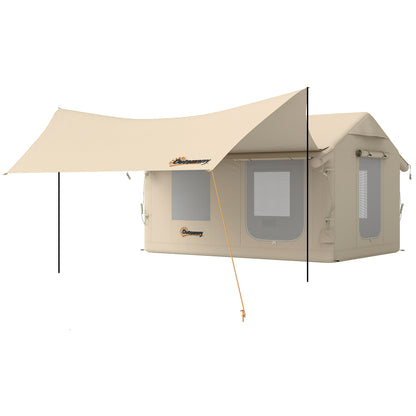 Outsunny Inflatable Tents Waterproof Glamping Tent with Stove Jack for 6-8 Person
