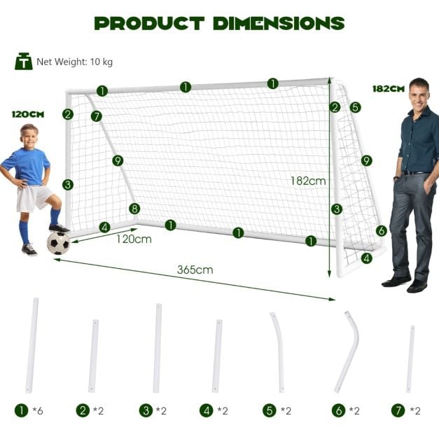 All-Weather Soccer Goal with Strong PVC Frame and High-Strength Netting