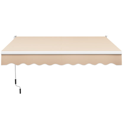 Aluminum Patio Sun Shade with Crank Handle and Water-Resistant Polyester-Beige