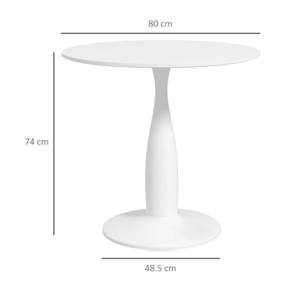 HOMCOM Round Dining Table, Modern Dining Room Table with Steel Base, Non-slip Foot Pad, Space Saving Small Dining Table