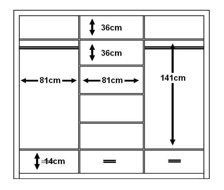 Artimas 23 - 3 Sliding Door Wardrobe 250cm - Grey Matt