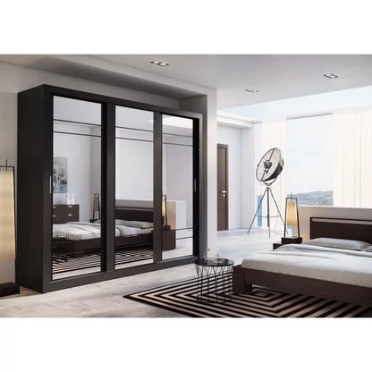 Artimas II Sliding Door Wardrobe 250cm - Black Matt