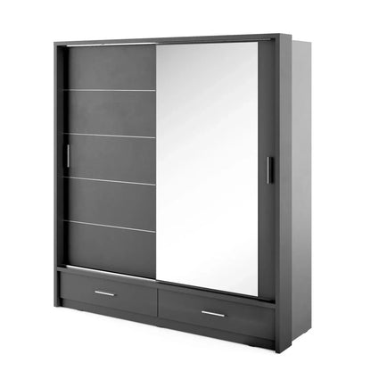 Artimas V Sliding Door Wardrobe 200cm - Grey Matt