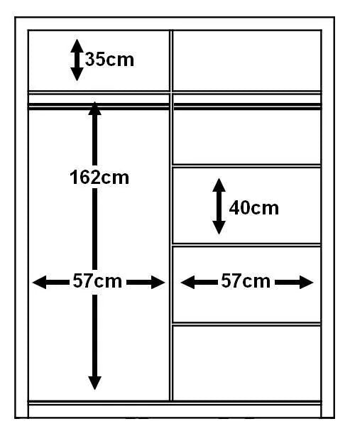 Artimas VI - 2 Sliding Door Wardrobe 120cm - Black Matt