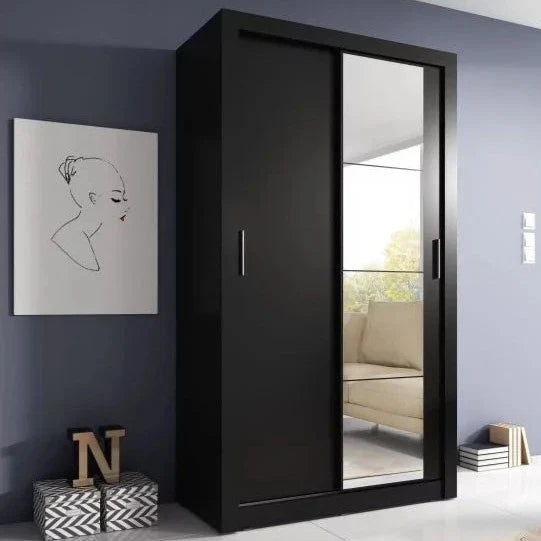 Artimas VI - 2 Sliding Door Wardrobe 120cm - Black Matt