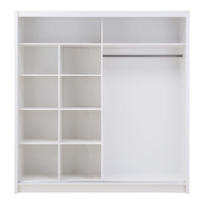 Bretta 2 Door Sliding Wardrobe 203cm - White, Grey or Oak