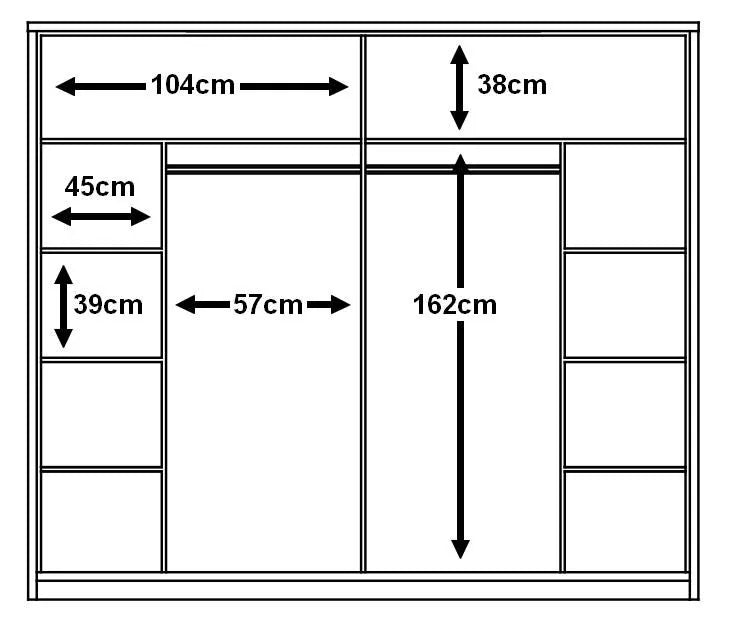 Artisan XIV 2-Door Sliding Wardrobe 220cm - White, Black