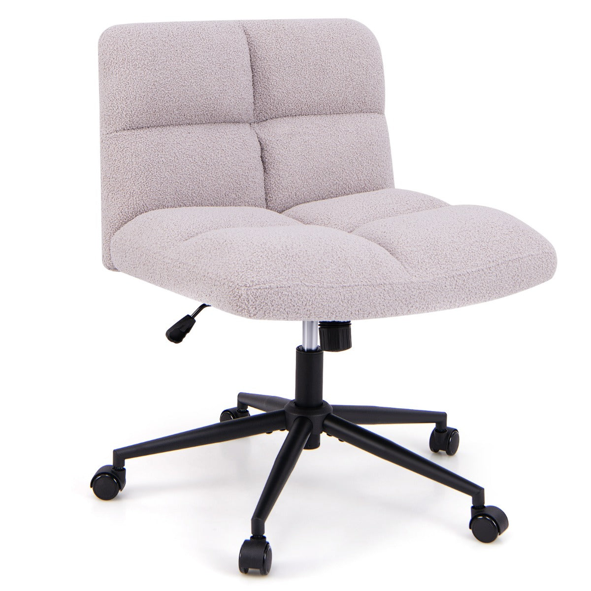 Modern Cross Legged Swivel Task Chair with Wheels-Grey