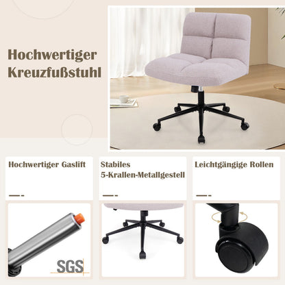 Modern Cross Legged Swivel Task Chair with Wheels-Grey
