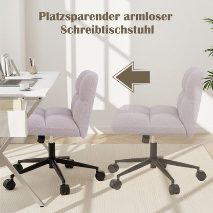 Modern Cross Legged Swivel Task Chair with Wheels-Grey