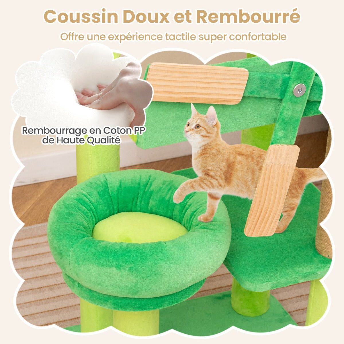 Small scratching post with lying area &amp; platforms &amp; scratching post cat tree in windmill shape