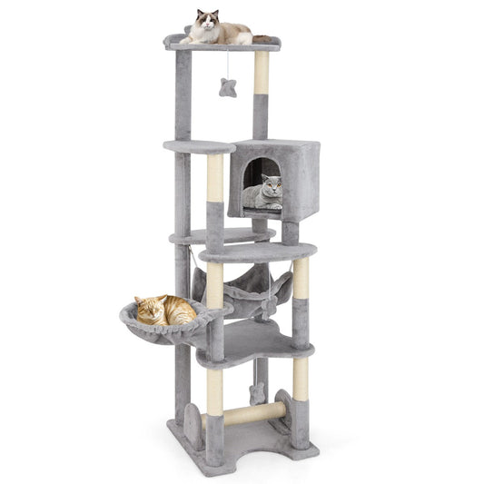 69 Inch Multi-level Cat Tree with Top Perch and Cozy Condo