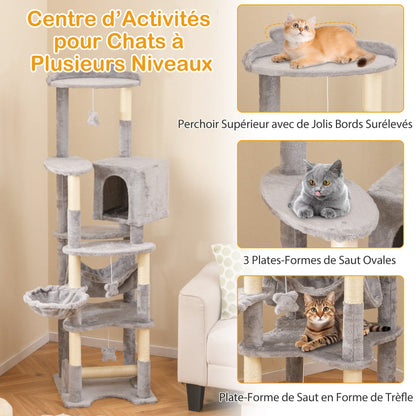 69 Inch Multi-level Cat Tree with Top Perch and Cozy Condo