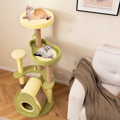 Avocado Cat Tree with Private Condo and Jumping Platforms-Green