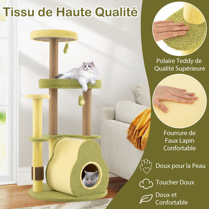 Avocado Cat Tree with Private Condo and Jumping Platforms-Green