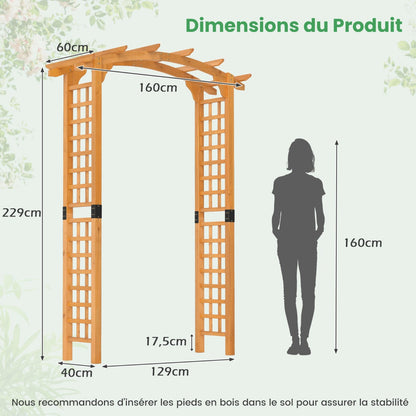 Wooden rose arch garden arch archway with roof trellis trellis arch orange L