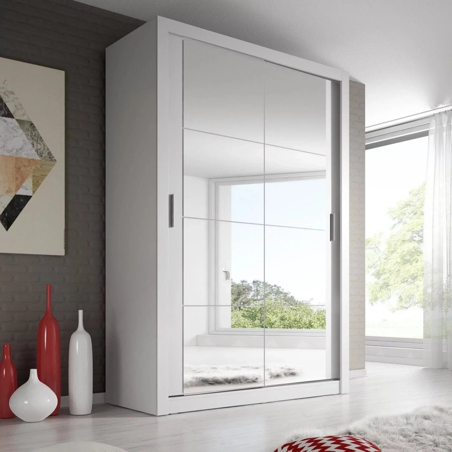 Artimas19 - 2 Sliding Door Wardrobe 120cm - White Matt